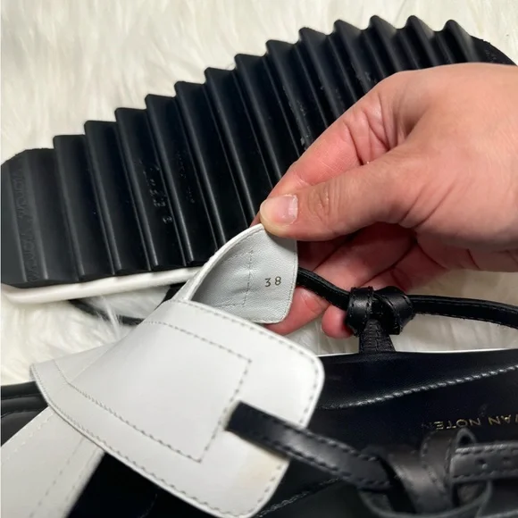 Men’ Dries Van Noten White and Black Sandals